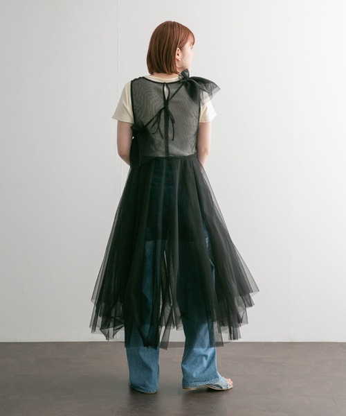 KBF(ケイビーエフ)の「フリルSETチュールワンピース(ワンピース・レディース・ブラック/オレンジ系その他・ONE)」の8枚目の写真