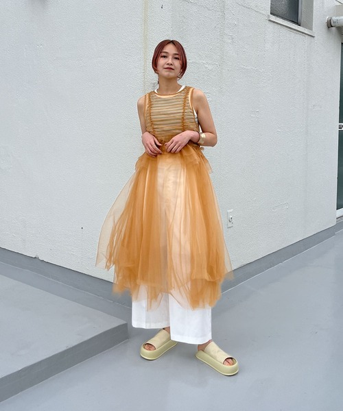 KBF(ケイビーエフ)の「フリルSETチュールワンピース(ワンピース・レディース・ブラック/オレンジ系その他・ONE)」の11枚目の写真