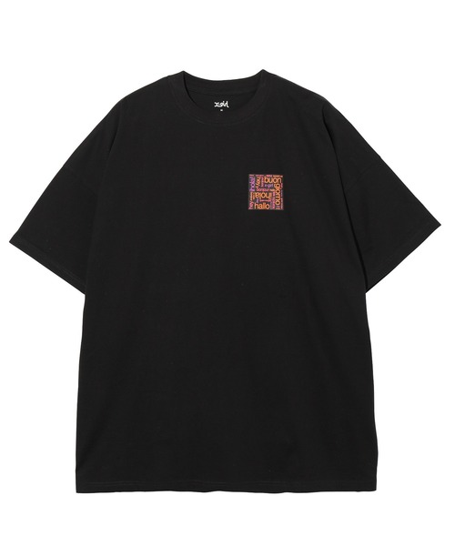 X-girl(エックスガール)の「BONJOUR LOGO S/S BIG TEE DRESS(ワンピース・レディース・ブラック/ホワイト・S/M)」の3枚目の写真