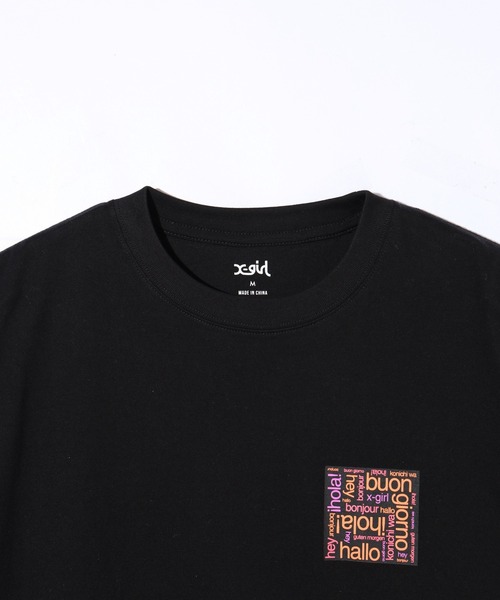 国内配送★X-girl★BONJOUR LOGO Tシャツワンピ 完売必至 国内配送☆X-girl☆BONJOUR LOGO Tシャツワンピ 完売必至