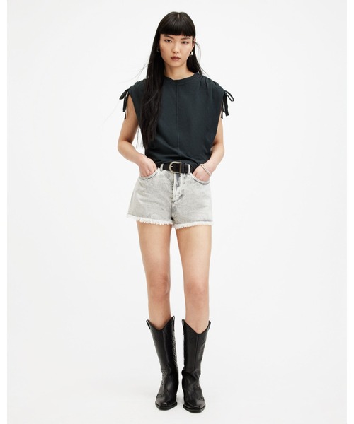 ALLSAINTS（オールセインツ）の「CASSIE CREW NECK SLEEVELESS T-SHIRT | CASSIE クルー ネック ノースリーブ Tシャツ（Tシャツ/カットソー・レディース・ブラック・S/L/M/XS）」の6枚目の写真