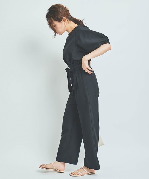 mil（ミル）の「【150㎝前後の小柄さんサイズ】リネンライクパンツセットアップ（セットアップ・レディース・グレイッシュベージュ/モカ/ブラック・S/M/XS）」の6枚目の写真