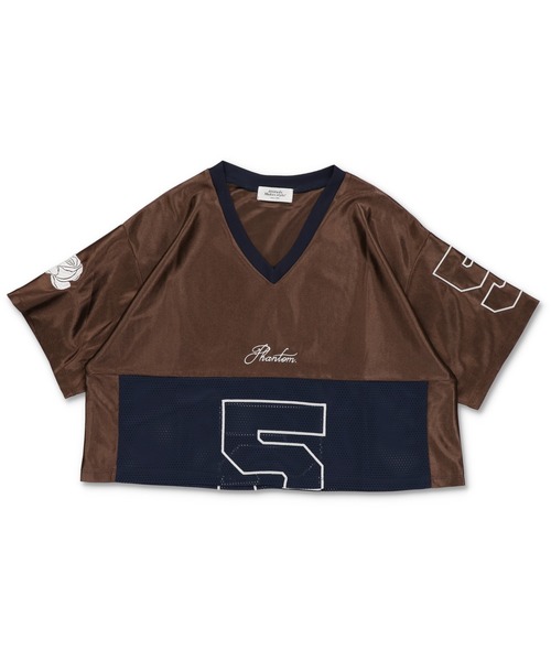 tシャツ レース切替ナンバリングユニフォームTシャツ　ショートTシャツ レディース SPINNS（スピンズ）の「半袖切替ナンバリングユニフォーム