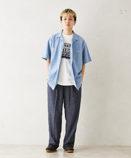 PAYDAY(ペイデイ)の「PAYDAY / ペイデイ 別注 シャンブレーオープンカラーシャツ(シャツ/ブラウス・メンズ・ブルー/アイボリー・LARGE/MEDIUM)」の4枚目の写真