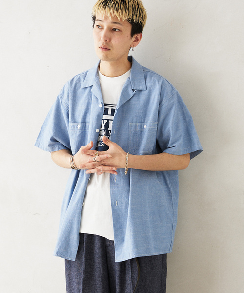 PAYDAY(ペイデイ)の「PAYDAY / ペイデイ 別注 シャンブレーオープンカラーシャツ(シャツ/ブラウス・メンズ・ブルー/アイボリー・LARGE/MEDIUM)」の22枚目の写真
