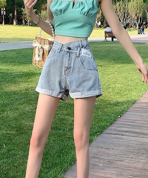 Miniministore(ミニミニストア)の「デニムショートパンツレディース美脚短パン(デニムパンツ・レディース・ブラック/ライトブルー・L/S/XL/M)」の5枚目の写真