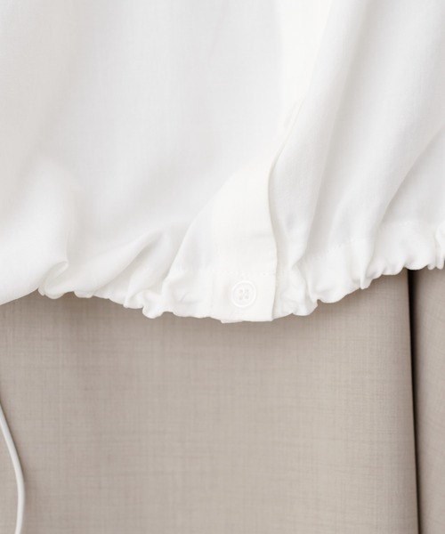 natural couture（ナチュラルクチュール）の「ドロストショートシャツ×キャミワンピース（ワンピース・レディース・ピンク/オフホワイト/チャコールグレー/サックスブルー・FREE）」の12枚目の写真