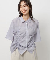 コットンシャーリングリボンシャツ