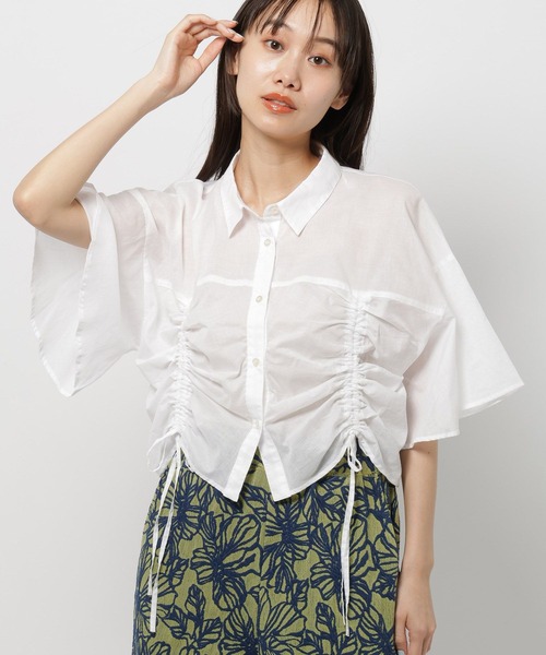 niko and...(ニコアンド)の「コットンシャーリングリボンシャツ(シャツ/ブラウス・レディース・オフホワイト/ブラック/イエロー/ブルー・SHORT/LONG)」の15枚目の写真