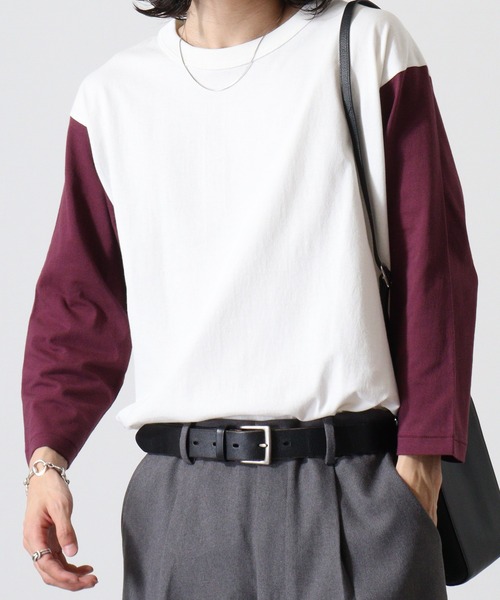 CROSS & STITCH（クロスステッチ）の「CROSS & STITCH 6.2オンス　オープンエンド 3/4スリーブ ベースボールTシャツ（Tシャツ/カットソー・メンズ・グレー系その他/ナチュラル/ヘザーグレー/ブルー/バーガンディー/グリーン/スミクロ/ブルー系その他・M/L/XXL/S/XL）」の8枚目の写真