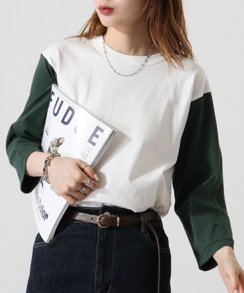 CROSS & STITCH（クロスステッチ）の「CROSS & STITCH 6.2オンス　オープンエンド 3/4スリーブ ベースボールTシャツ（Tシャツ/カットソー・メンズ・グレー系その他/ナチュラル/ヘザーグレー/ブルー/バーガンディー/グリーン/スミクロ/ブルー系その他・M/L/XXL/S/XL）」の5枚目の写真