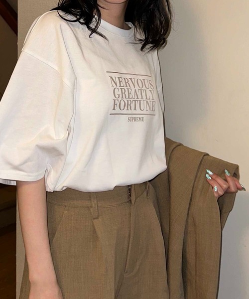 AS KNOW AS plus（アズノゥアズプラス）の「◎アソートテクスチャーTシャツ（Tシャツ/カットソー・レディース・オートミール/オフホワイト/ブルー・FREE）」の2枚目の写真