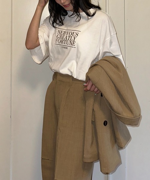 AS KNOW AS plus（アズノゥアズプラス）の「◎アソートテクスチャーTシャツ（Tシャツ/カットソー・レディース・オートミール/オフホワイト/ブルー・FREE）」の4枚目の写真