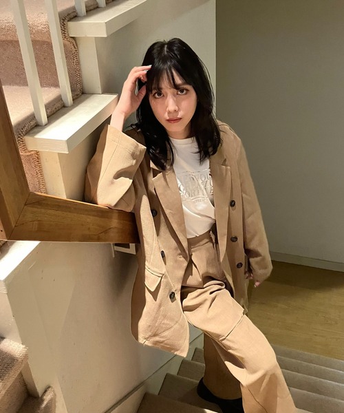 AS KNOW AS plus（アズノゥアズプラス）の「◎アソートテクスチャーTシャツ（Tシャツ/カットソー・レディース・オートミール/オフホワイト/ブルー・FREE）」の12枚目の写真