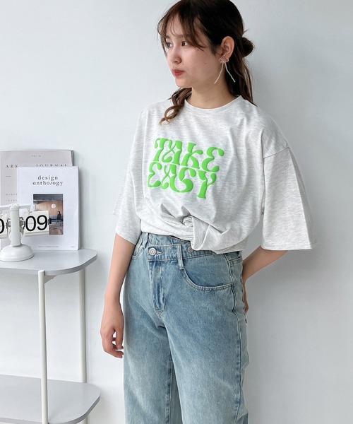 AS KNOW AS plus（アズノゥアズプラス）の「◎アソートテクスチャーTシャツ（Tシャツ/カットソー・レディース・オートミール/オフホワイト/ブルー・FREE）」の19枚目の写真
