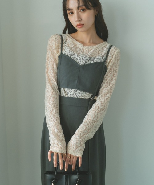 VANNIE U（ヴァニーユー）の「セパレートビスチェキャミワンピース（ワンピース・レディース・ブラック/グレー・FREE）」の5枚目の写真