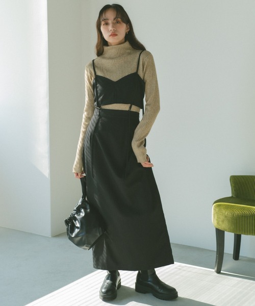 VANNIE U（ヴァニーユー）の「セパレートビスチェキャミワンピース（ワンピース・レディース・ブラック/グレー・FREE）」の4枚目の写真