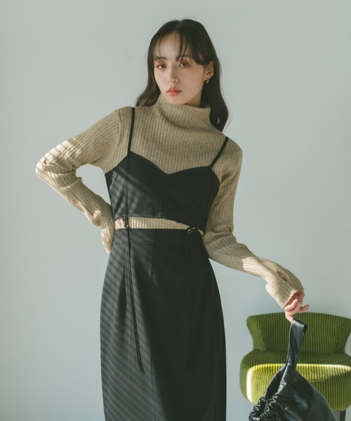 VANNIE U（ヴァニーユー）の「セパレートビスチェキャミワンピース（ワンピース・レディース・ブラック/グレー・FREE）」の13枚目の写真