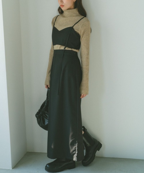 VANNIE U（ヴァニーユー）の「セパレートビスチェキャミワンピース（ワンピース・レディース・ブラック/グレー・FREE）」の8枚目の写真