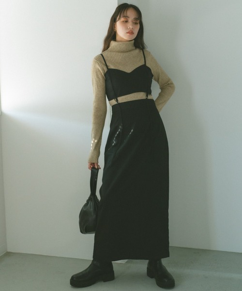 VANNIE U（ヴァニーユー）の「セパレートビスチェキャミワンピース（ワンピース・レディース・ブラック/グレー・FREE）」の10枚目の写真