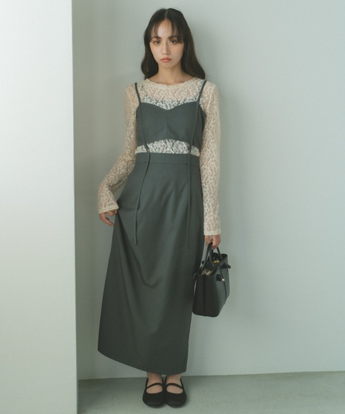 VANNIE U（ヴァニーユー）の「セパレートビスチェキャミワンピース（ワンピース・レディース・ブラック/グレー・FREE）」の6枚目の写真