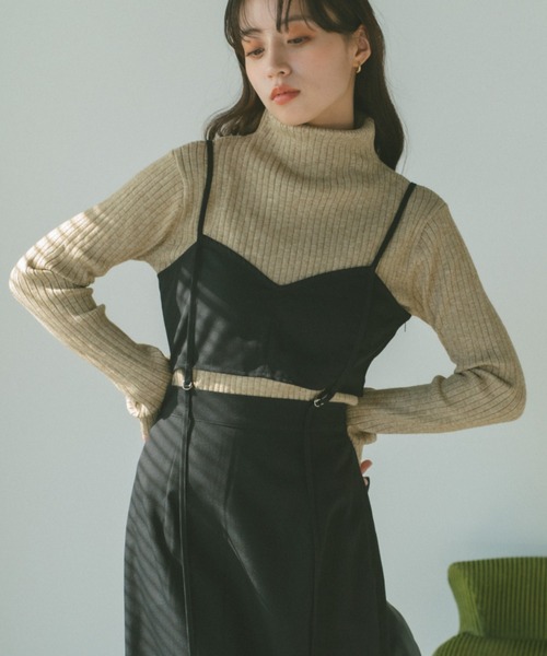 VANNIE U（ヴァニーユー）の「セパレートビスチェキャミワンピース（ワンピース・レディース・ブラック/グレー・FREE）」の9枚目の写真