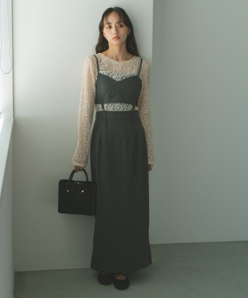 VANNIE U（ヴァニーユー）の「セパレートビスチェキャミワンピース（ワンピース・レディース・ブラック/グレー・FREE）」の17枚目の写真