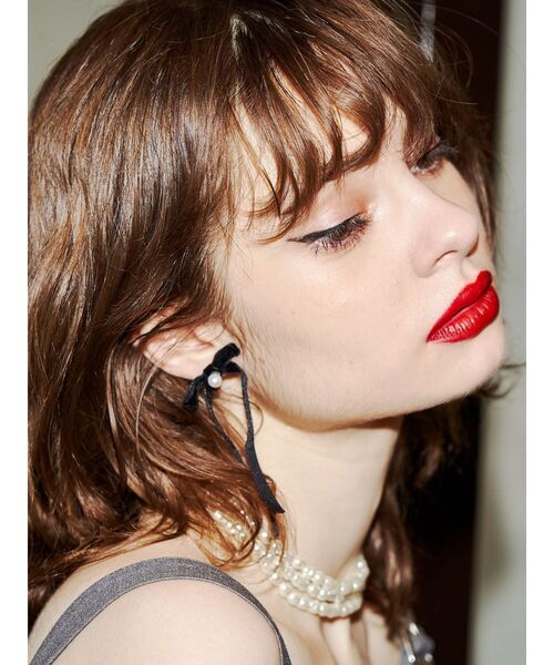 jouetie（ジュエティ）の「パールリボンピアス（ピアス（両耳用）・レディース・ブラック・FREE）」の4枚目の写真