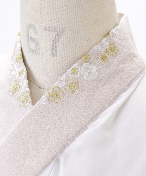 ご成約　　　　　　　長襦袢  袷   上質な正絹    刺繍入り半衿付き セール】刺繍入り 半衿つき襦袢（和装小物）｜Catherine Cottage