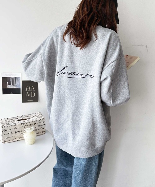 GeeRA（ジーラ）の「バック刺繍ロゴボリュームボリューム裏起毛スウェット（スウェット・レディース・杢グレー/チャコール・MEDIUM/LARGE）」の14枚目の写真