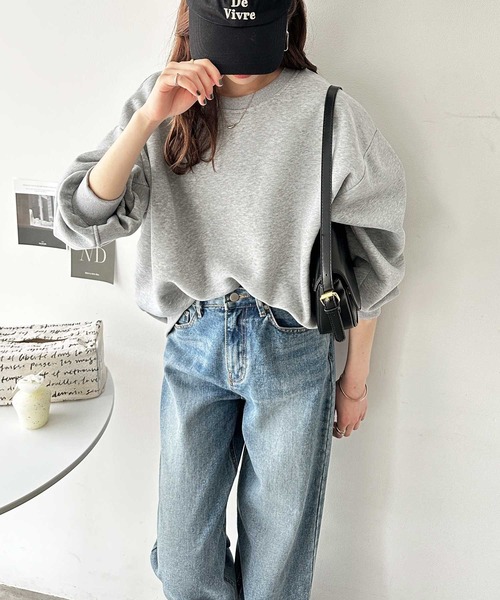 GeeRA（ジーラ）の「バック刺繍ロゴボリュームボリューム裏起毛スウェット（スウェット・レディース・杢グレー/チャコール・MEDIUM/LARGE）」の12枚目の写真