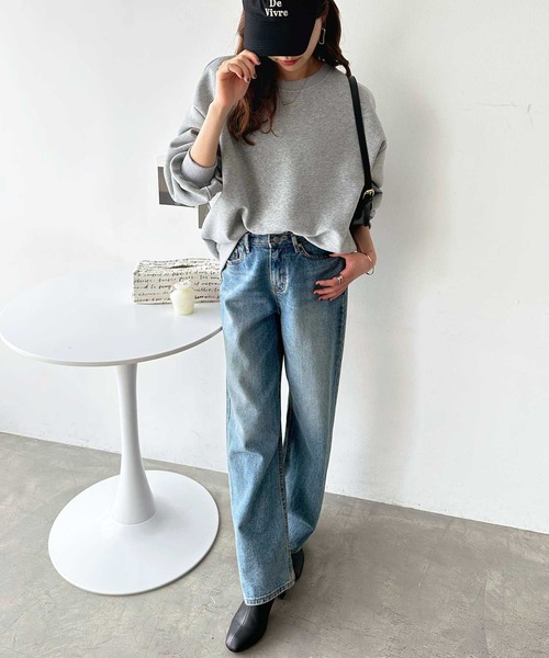 GeeRA（ジーラ）の「バック刺繍ロゴボリュームボリューム裏起毛スウェット（スウェット・レディース・杢グレー/チャコール・MEDIUM/LARGE）」の11枚目の写真