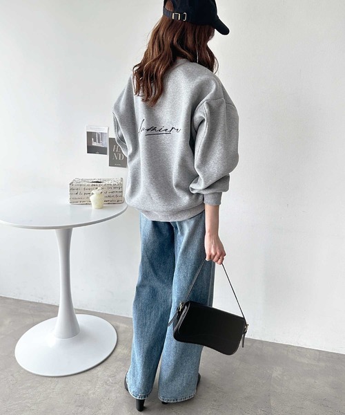 GeeRA（ジーラ）の「バック刺繍ロゴボリュームボリューム裏起毛スウェット（スウェット・レディース・杢グレー/チャコール・MEDIUM/LARGE）」の10枚目の写真