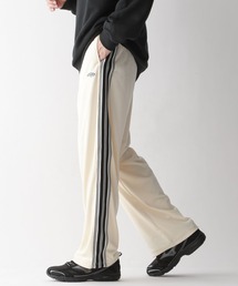 サイドライン/ベロアワイドストレートトラックパンツ【セットアップ可】