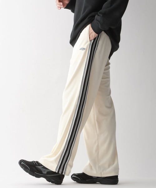 RAGEBLUE(レイジブルー)の「サイドライン/ベロアワイドストレートトラックパンツ【セットアップ可】(スウェットパンツ・メンズ・ネイビー/ワインレッド/オフホワイト/ブラック・MEDIUM/LARGE)」の9枚目の写真