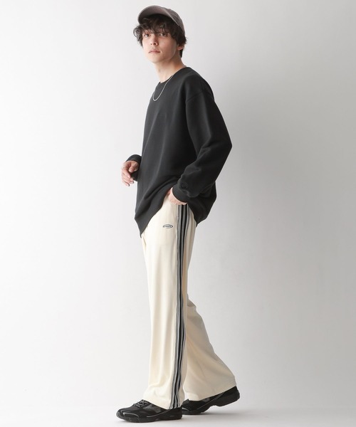 RAGEBLUE(レイジブルー)の「サイドライン/ベロアワイドストレートトラックパンツ【セットアップ可】(スウェットパンツ・メンズ・ネイビー/ワインレッド/オフホワイト/ブラック・MEDIUM/LARGE)」の10枚目の写真