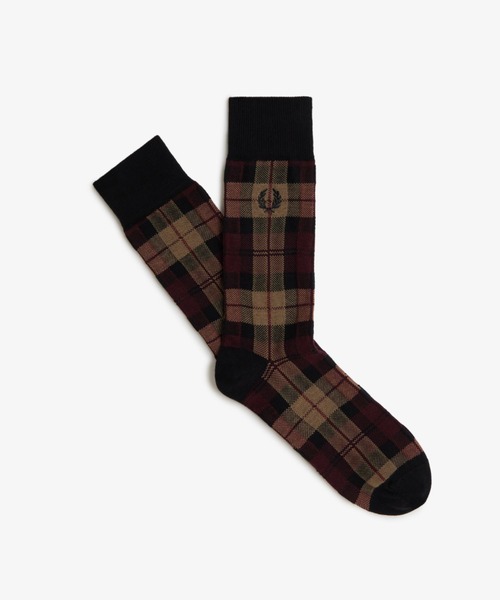 FRED PERRY（フレッドペリー）の「Tartan Socks／タータンチェックソックス（ソックス/靴下・メンズ・ネイビー/モスグリーン/ダークグリーン/マルーン/オフホワイト/イエロー/ブラウン/グリーン/レッド・6-8/4/6）」の3枚目の写真