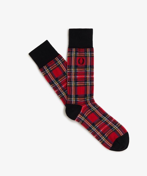 FRED PERRY（フレッドペリー）の「Tartan Socks／タータンチェックソックス（ソックス/靴下・メンズ・ネイビー/モスグリーン/ダークグリーン/マルーン/オフホワイト/イエロー/ブラウン/グリーン/レッド・6-8/4/6）」の13枚目の写真