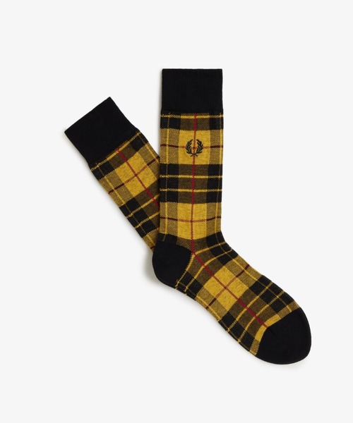 FRED PERRY（フレッドペリー）の「Tartan Socks／タータンチェックソックス（ソックス/靴下・メンズ・ネイビー/モスグリーン/ダークグリーン/マルーン/オフホワイト/イエロー/ブラウン/グリーン/レッド・6-8/4/6）」の11枚目の写真