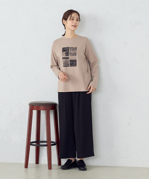 COMME CA ISM(コムサイズム)の「フォトプリント Tシャツ(長袖)(Tシャツ/カットソー・レディース・モカ/グレー/ホワイト・LARGE/MEDIUM)」の11枚目の写真