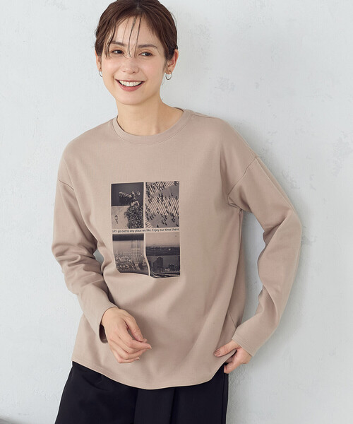 COMME CA ISM(コムサイズム)の「フォトプリント Tシャツ(長袖)(Tシャツ/カットソー・レディース・モカ/グレー/ホワイト・LARGE/MEDIUM)」の12枚目の写真