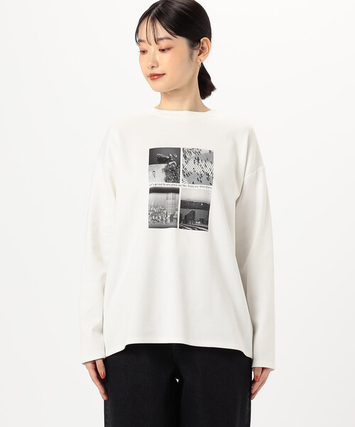 COMME CA ISM(コムサイズム)の「フォトプリント Tシャツ(長袖)(Tシャツ/カットソー・レディース・モカ/グレー/ホワイト・LARGE/MEDIUM)」の13枚目の写真