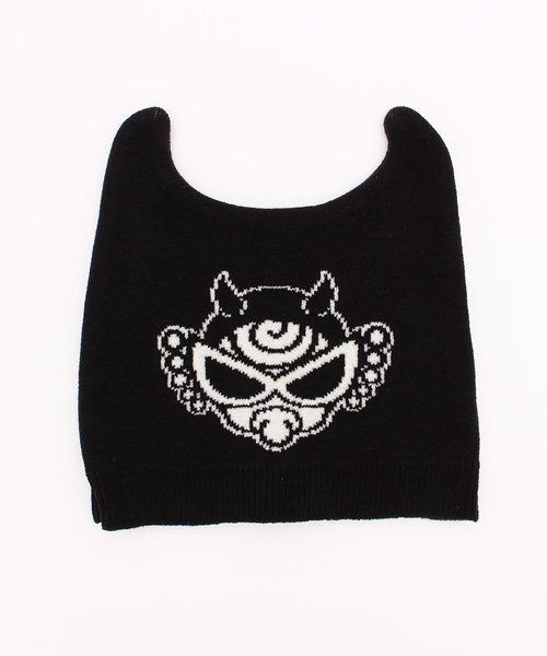 HYSTERIC MINI（ヒステリックミニ）の「BABY DEVILKIN'S HORNS ニットCAP（ニットキャップ/ビーニー・キッズ・ブラック/レッド・FREE）」の2枚目の写真