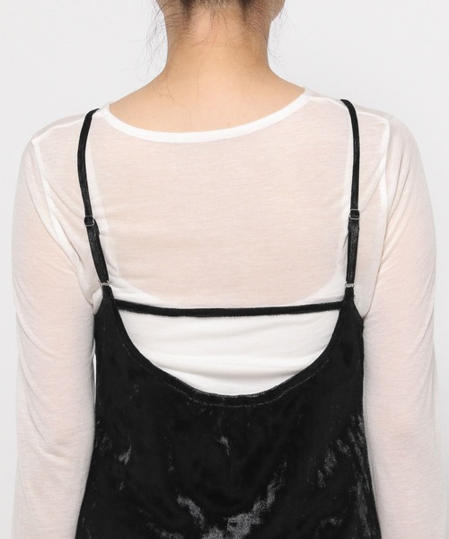 LOWRYS FARM（ローリーズファーム）の「タイトベロアキャミワンピース　143083（ワンピース・レディース・チャコールグレー/ブラウン/ブラック・FREE）」の8枚目の写真