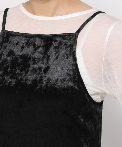 LOWRYS FARM（ローリーズファーム）の「タイトベロアキャミワンピース　143083（ワンピース・レディース・チャコールグレー/ブラウン/ブラック・FREE）」の9枚目の写真