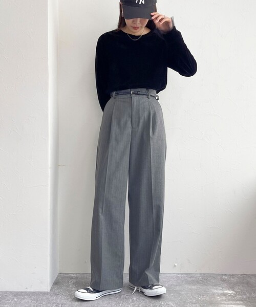 fredy emue（フレディエミュ）の「フロッキー袖チュールプルオーバー（Tシャツ/カットソー・レディース・アイボリー/チャコールグレー/ブラック・38）」の8枚目の写真