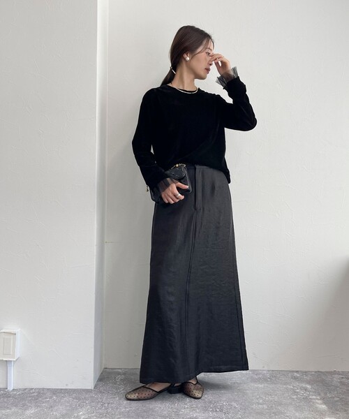 fredy emue（フレディエミュ）の「フロッキー袖チュールプルオーバー（Tシャツ/カットソー・レディース・アイボリー/チャコールグレー/ブラック・38）」の15枚目の写真