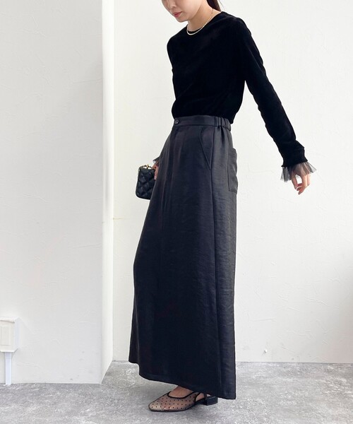 fredy emue（フレディエミュ）の「フロッキー袖チュールプルオーバー（Tシャツ/カットソー・レディース・アイボリー/チャコールグレー/ブラック・38）」の18枚目の写真