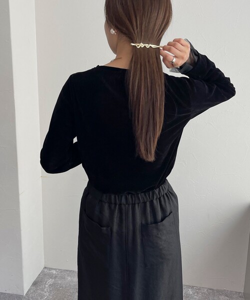 fredy emue（フレディエミュ）の「フロッキー袖チュールプルオーバー（Tシャツ/カットソー・レディース・アイボリー/チャコールグレー/ブラック・38）」の22枚目の写真