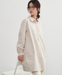 後タック長袖チュニックシャツジャケット